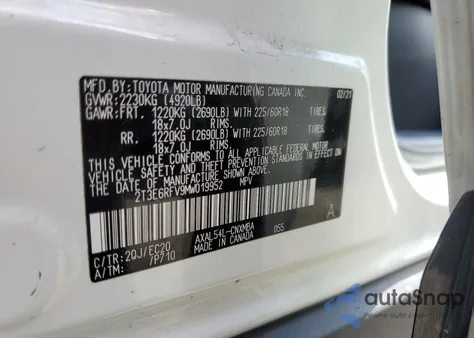 2021 Toyota Rav4 Xse from USA, damaged, VIN 2T3E6RFV9MW019952